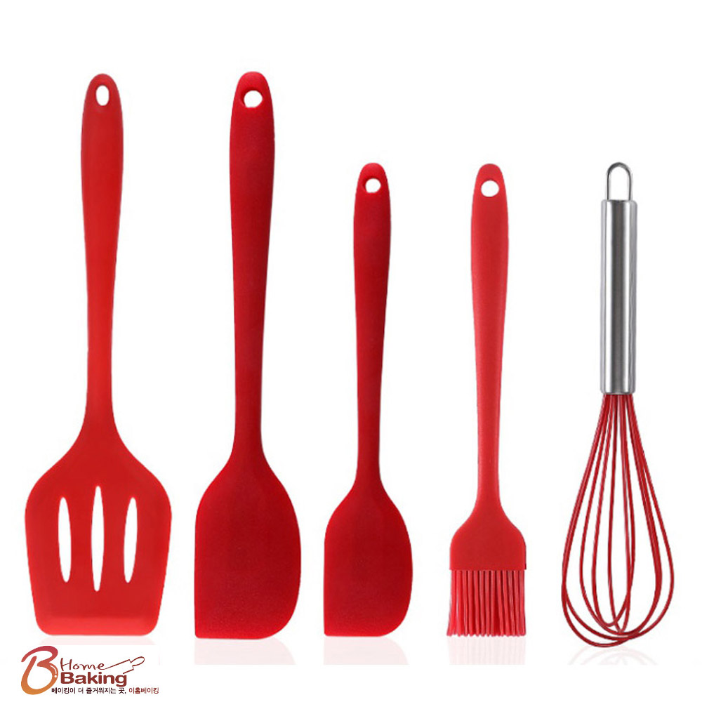 이홈베이킹 실리콘주방도구5종세트 레드 12,500원