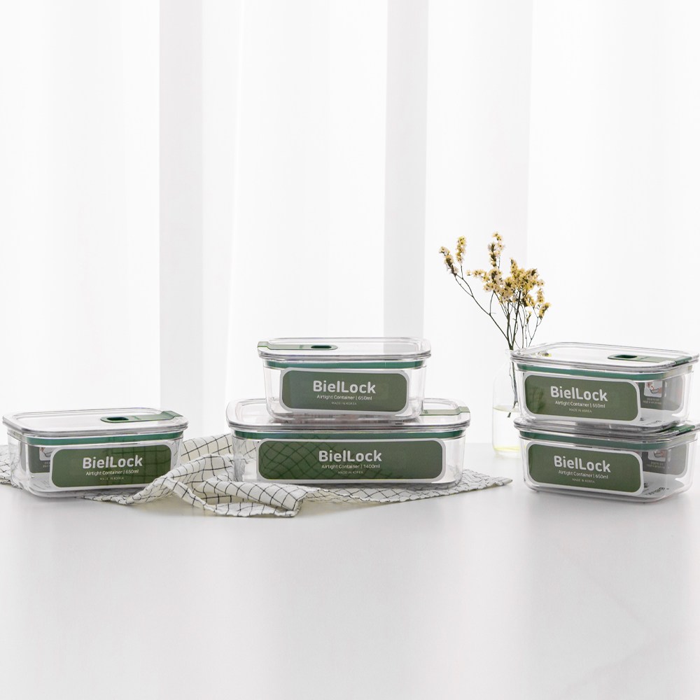 비엘락 올투명 원터치 에코젠 밀폐용기 그린 2종 세트 56,050원