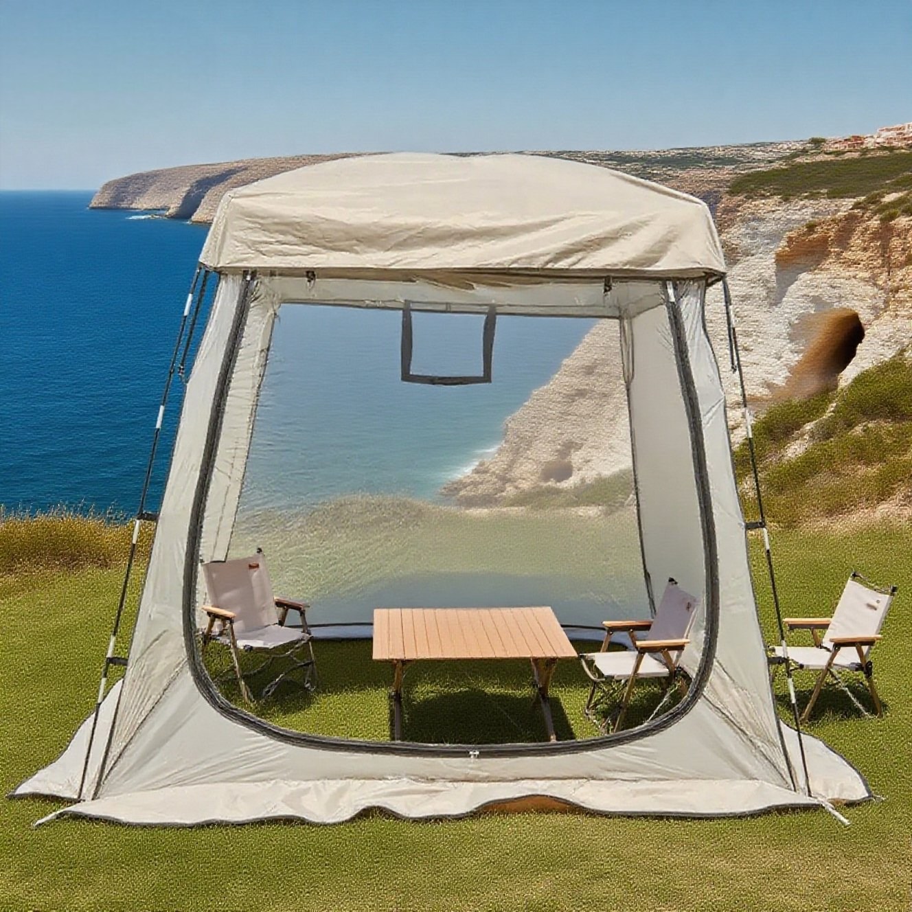 3-4인 겨울투명스포츠텐트 200cm 초고층 대형 확장 방수 추가방우커버 내구성 강화 동계캠핑 축구야구 관람용 71,920원