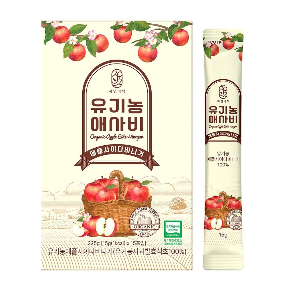 물 한방울넣지 않은 자연비책 유기농 애사비 스틱, 15개, 15g 8,500원