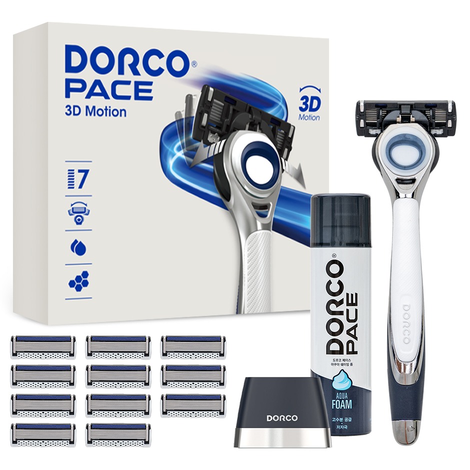 PACE 도루코 3D 모션 기획세트 4호, 면도기 + 면도날 11p + 쉐이빙폼 + 스탠드, 1세트 51,900원