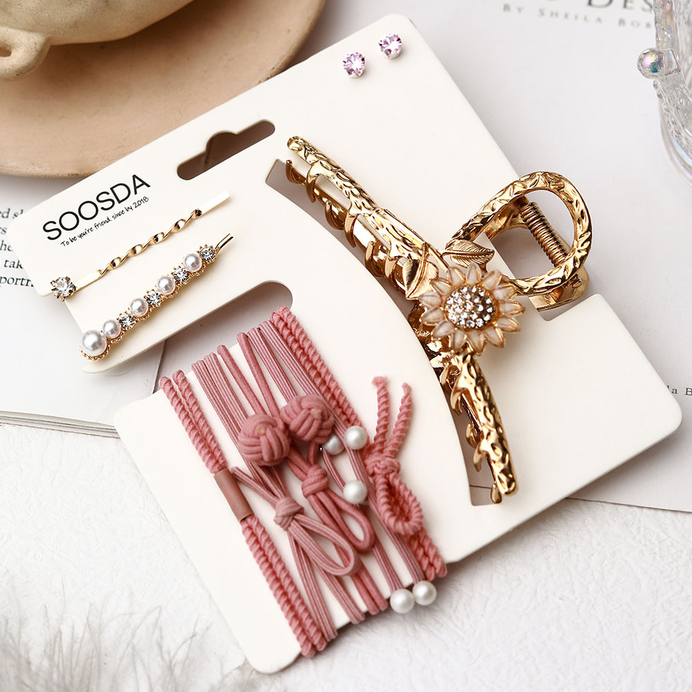 수스다 SET구성 악세사리 헤어집게핀 머리끈 실핀 귀걸이 엣지있는 구성 10,490원