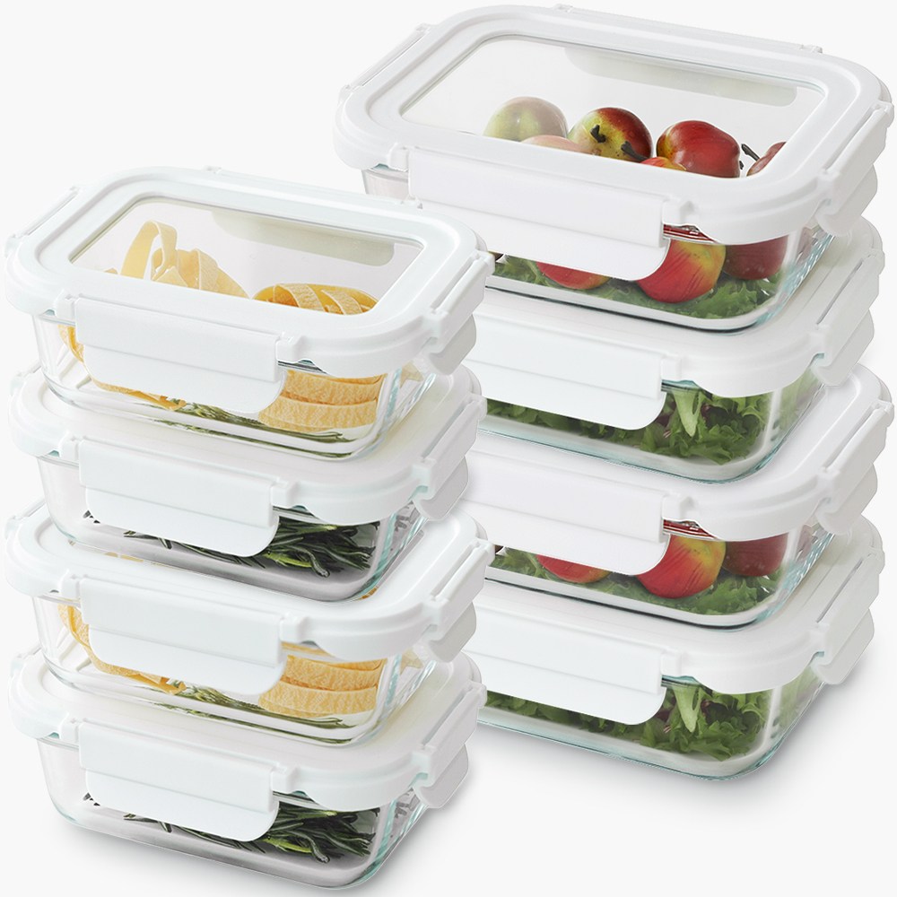 네오플램 내열유리 반찬통세트 밀폐용기 8P 400ml 4p+640ml 4p, 8종세트, 1세트 37,800원