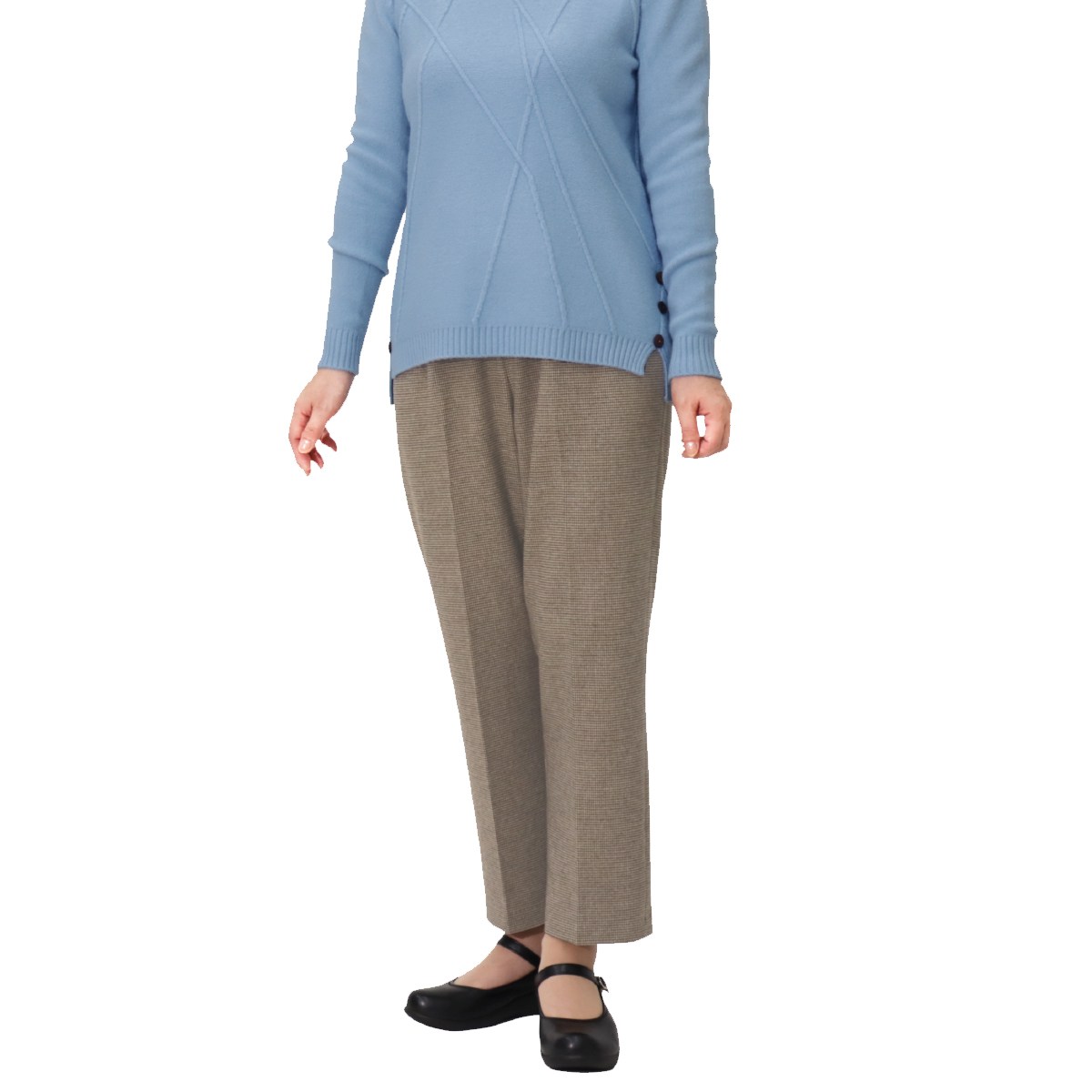 Made in Japan 허리 편한 일본산 겨울 기모바지 뛰어난 보온성 헤링본패턴 부모님 생신 명절 선물 병원 외출용 50대 60대 70대 중년여성 엄마옷 할머니옷 9603 57,000원