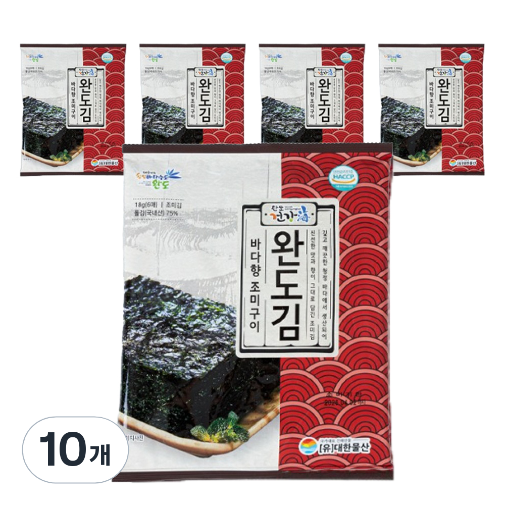 완도건강해 조미구이 완도돌김 6매입, 18g, 10개 17,000원
