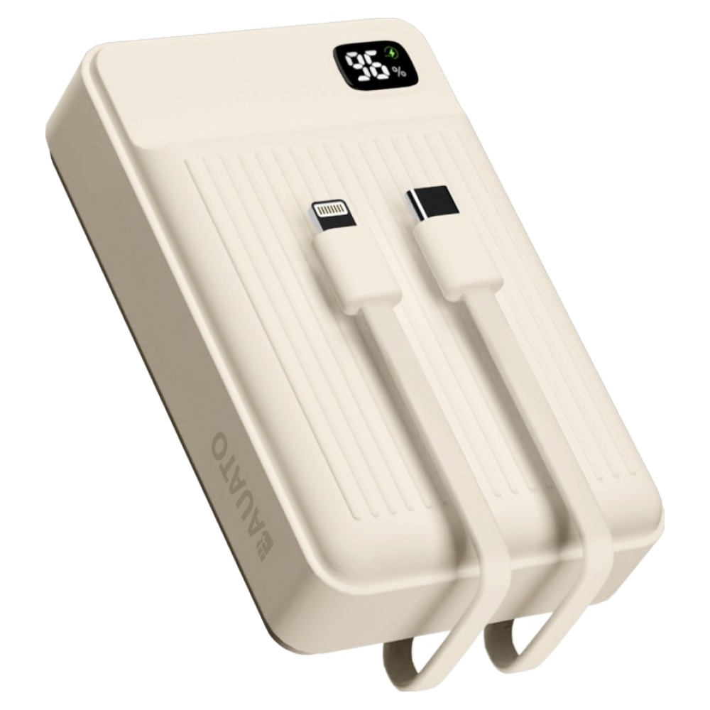 바우아토 포켓쉴 고속 입출력 케이블 일체형 미니 대용량 난연 보조배터리 20000mAh C타입 애플8핀 PD 22.5W, 단일상품, 아이보리 37,800원