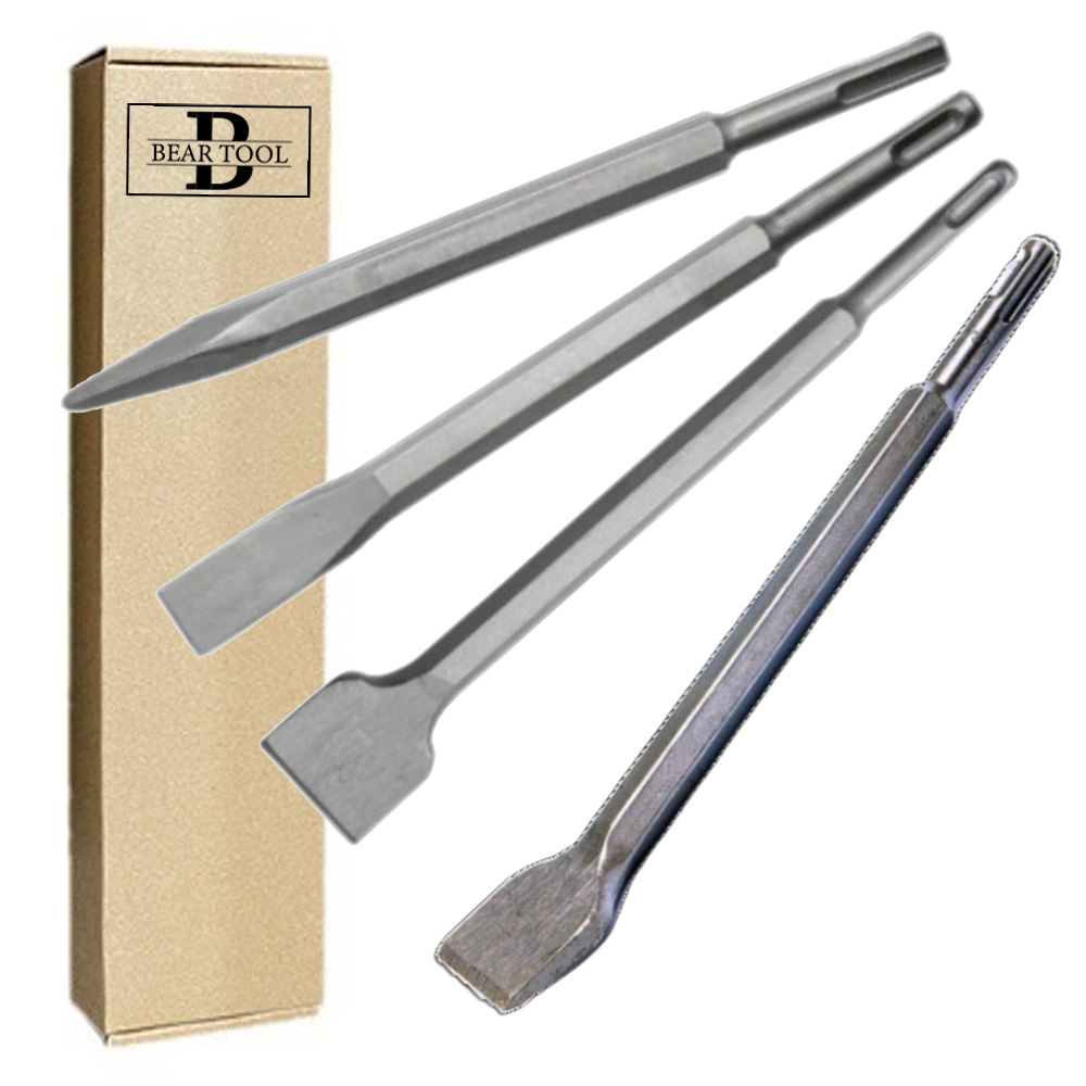 베어툴 SDS PLUS 4종 [포인트 + 20mm플랫 + 40mm플랫 + 40mm 곡형 플랫] 탄소강 함마 철거 포인트 플랫 치즐 15,150원