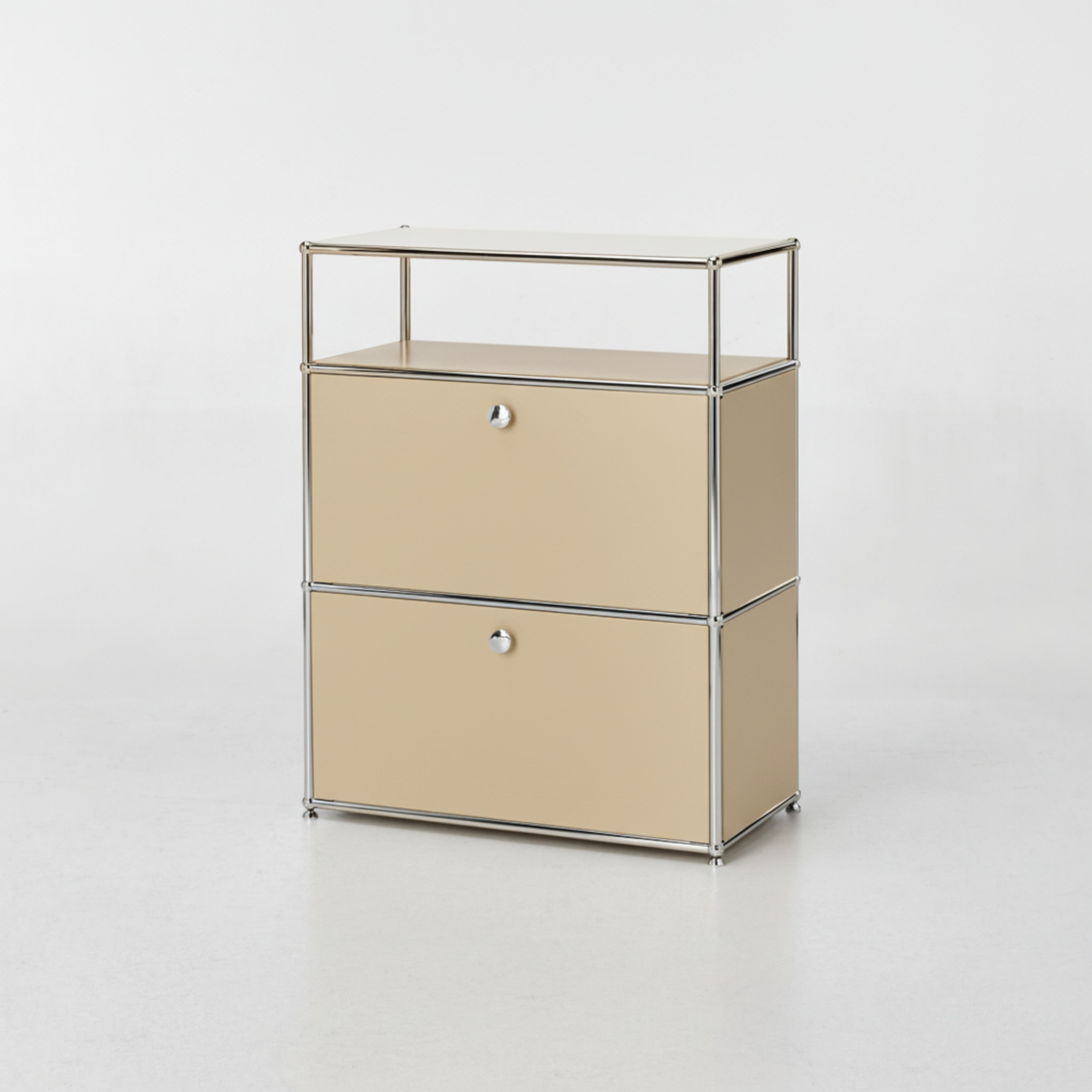 미드퍼 하이 싱글2단 철제 미드센츄리 모듈 수납장 770x400x990, 2단, 베이지 429,000원