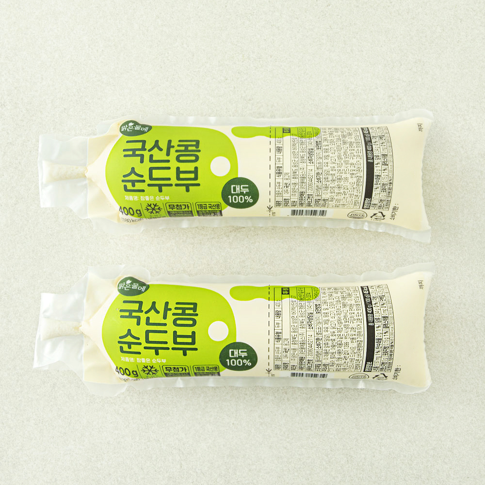 맑은물에 참 좋은 국산콩 100% 순두부, 400g, 2개 3,200원