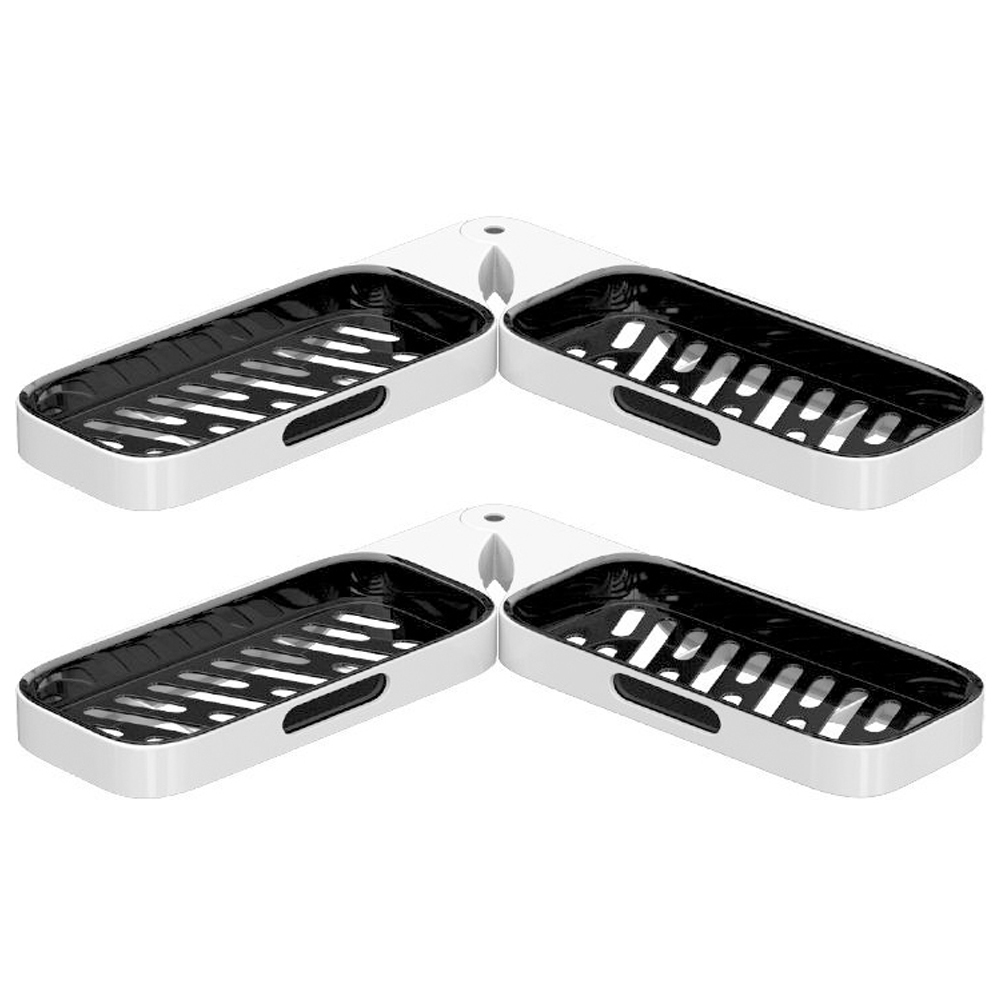 투데이리빙 1+1 각도조절 욕실 코너 선반 무타공 접착식 설치 주방 화장실 물빠짐 구조 좌우 회전 접이식 수납 공간 활용 다용도 정리대 5,610원