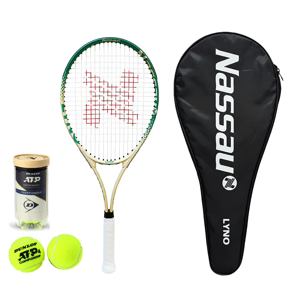 낫소 리노 테니스 라켓 + 공 2p 세트, 베이지그린(라켓), 1세트, 단일상품 53,000원