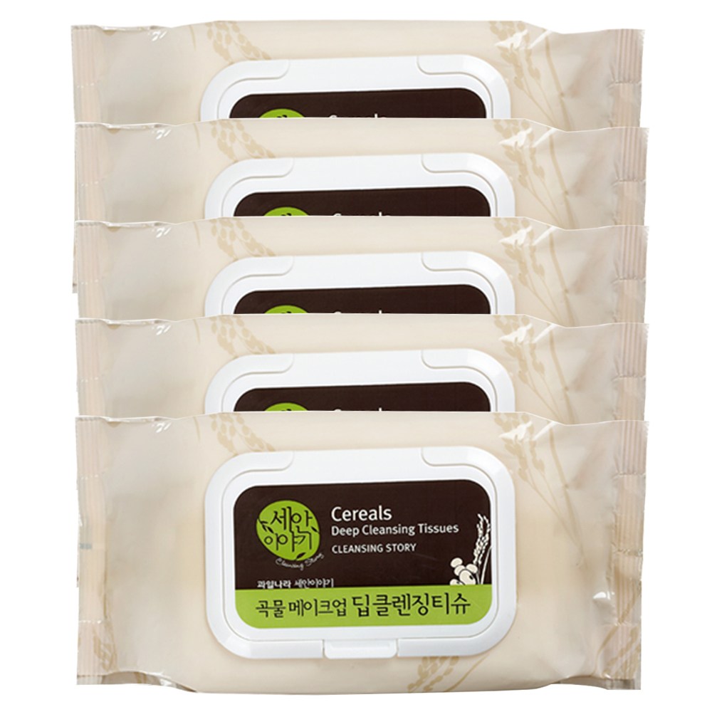 과일나라 세안이야기 곡물 딥 클렌징티슈, 100매입, 5개 14,330원
