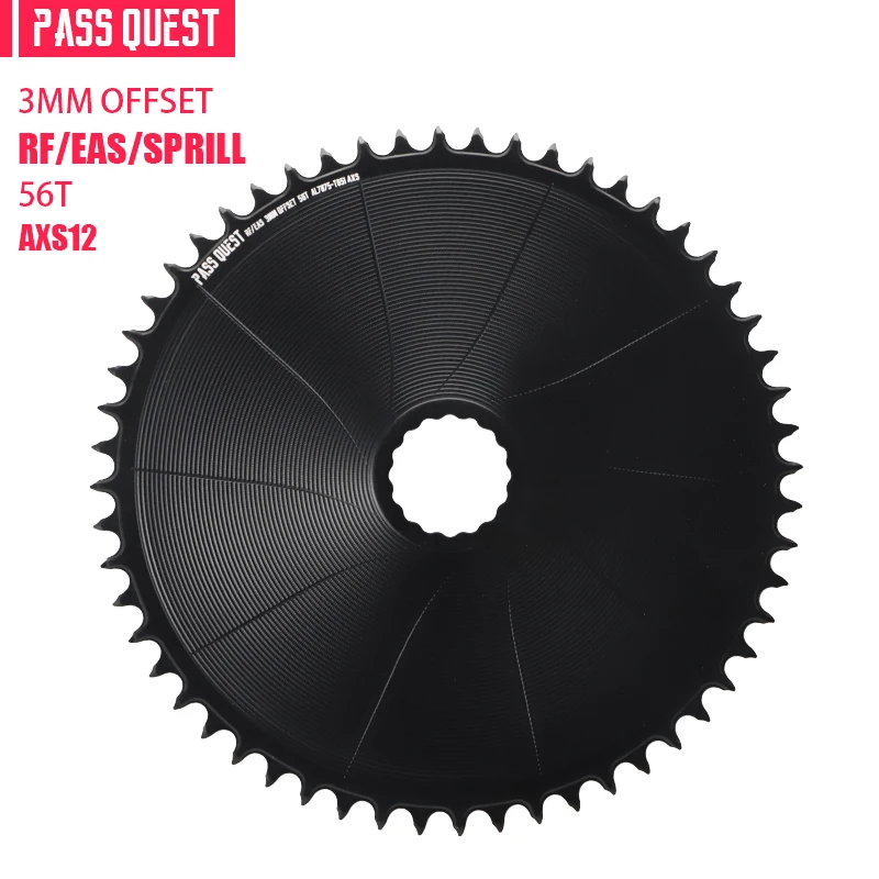 PASS QUEST Raceface EASTON 3mm 오프셋 AXS 12S 직접 장착 도로 자전거 좁은 와이드 치아 체인링 40-56T 166,400원