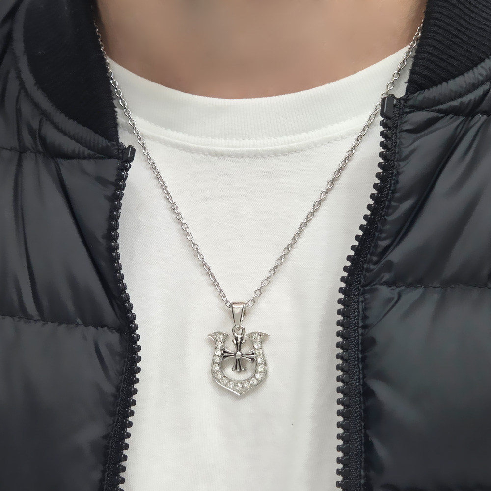 N218 목걸이 남자 큐빅팬던트 체인줄 메탈링 악세사리 남성쥬얼리 패션목걸이 7,950원