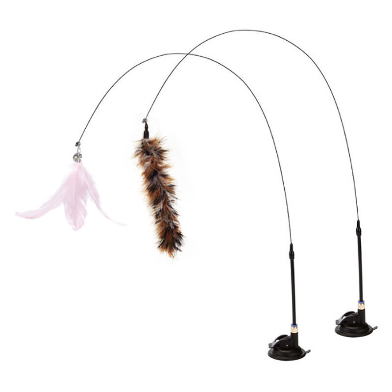 티티펫 롱 와이어 고양이 깃털 고정 흡착식 낚시대 2p + 리필 장식 2p 세트 8,300원