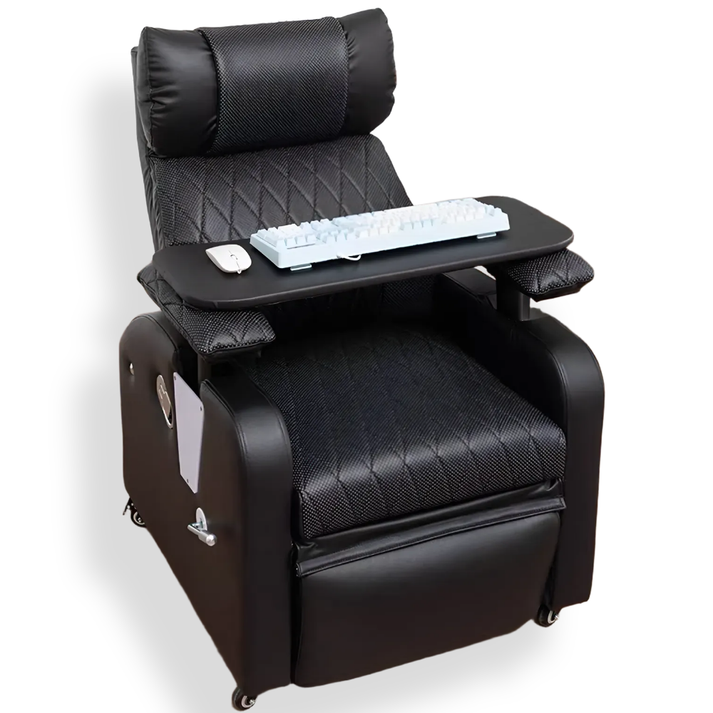 이지코지 게이밍 리클라이너 의자 사무용 컴퓨터 각도조절 발받침 쇼파 소파+키보드거치대, 블랙 298,000원