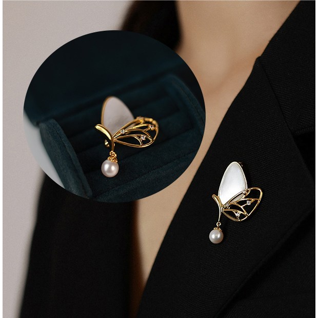 NXNA 도금14K 나비 천연담수진주 패션 생일선물 브로치 JOYXYL-XZ006, 발암물질 미포함 50,000원