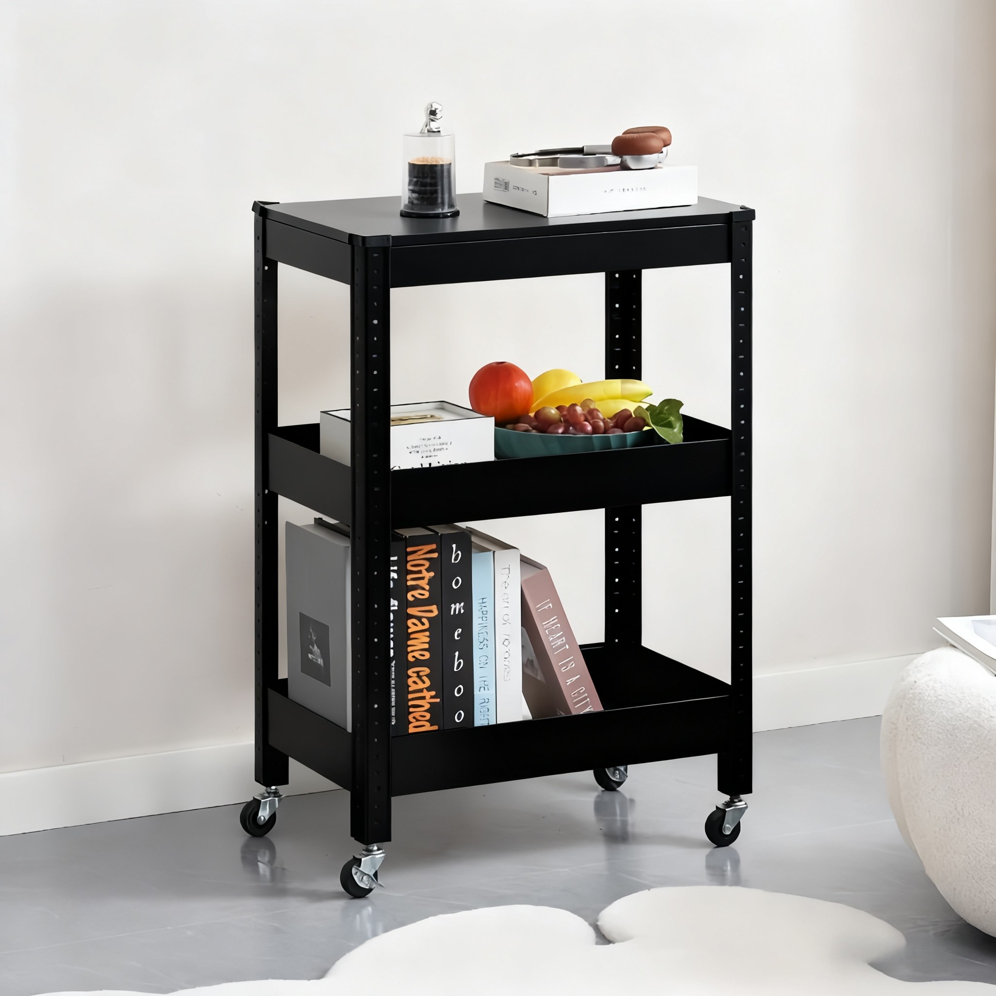 CUBBYCASE 무볼트 철제 경량 다용도 수납선반, 3단, Black 47,800원