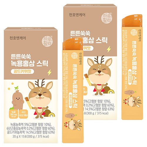 천호엔케어 유아용 튼튼쑥쑥 녹용홍삼 스틱 15p 37,400원