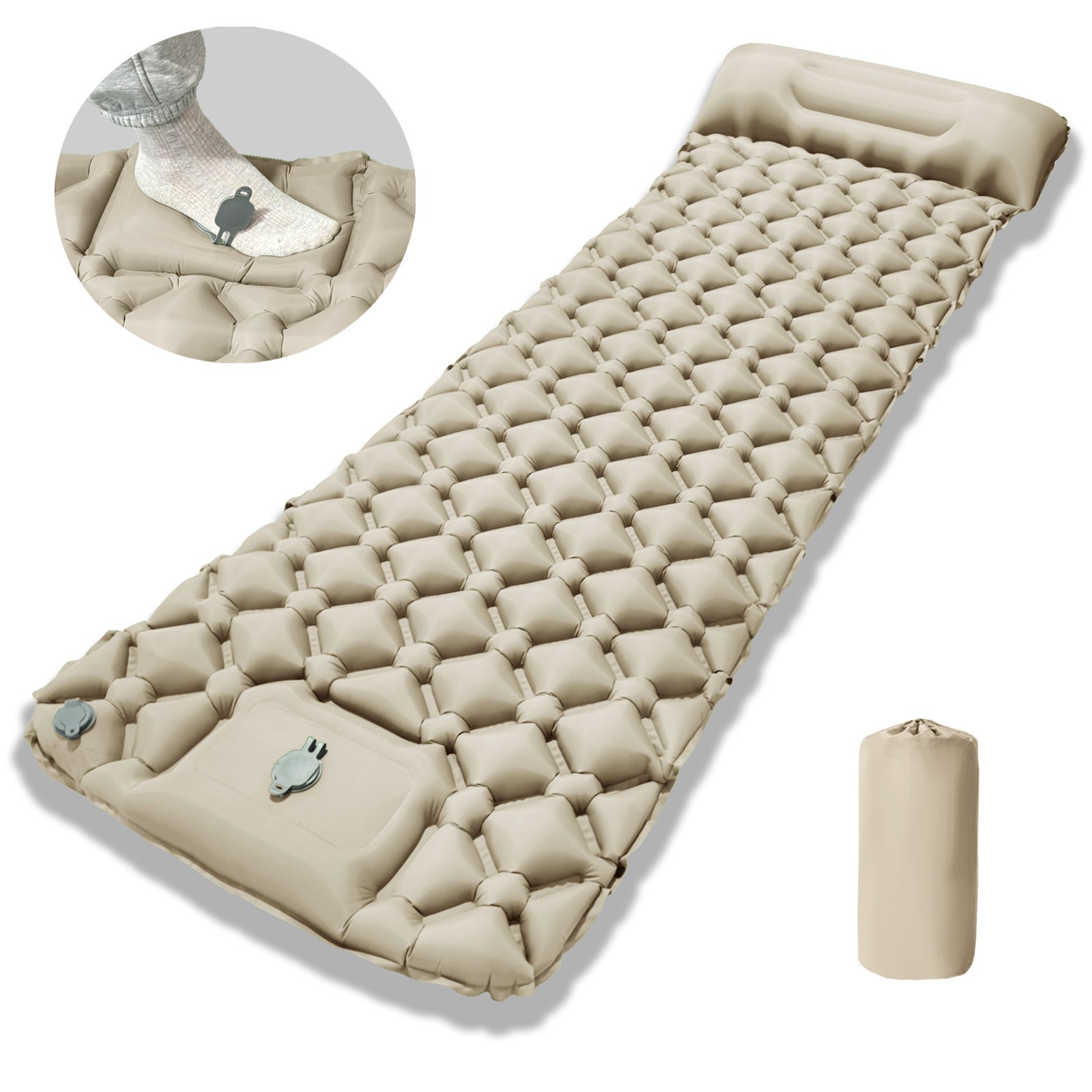 노마드레스트 캠핑 초경량 초소형 에어매트 펌프 내장형 싱글 사이즈, 베이지 29,900원