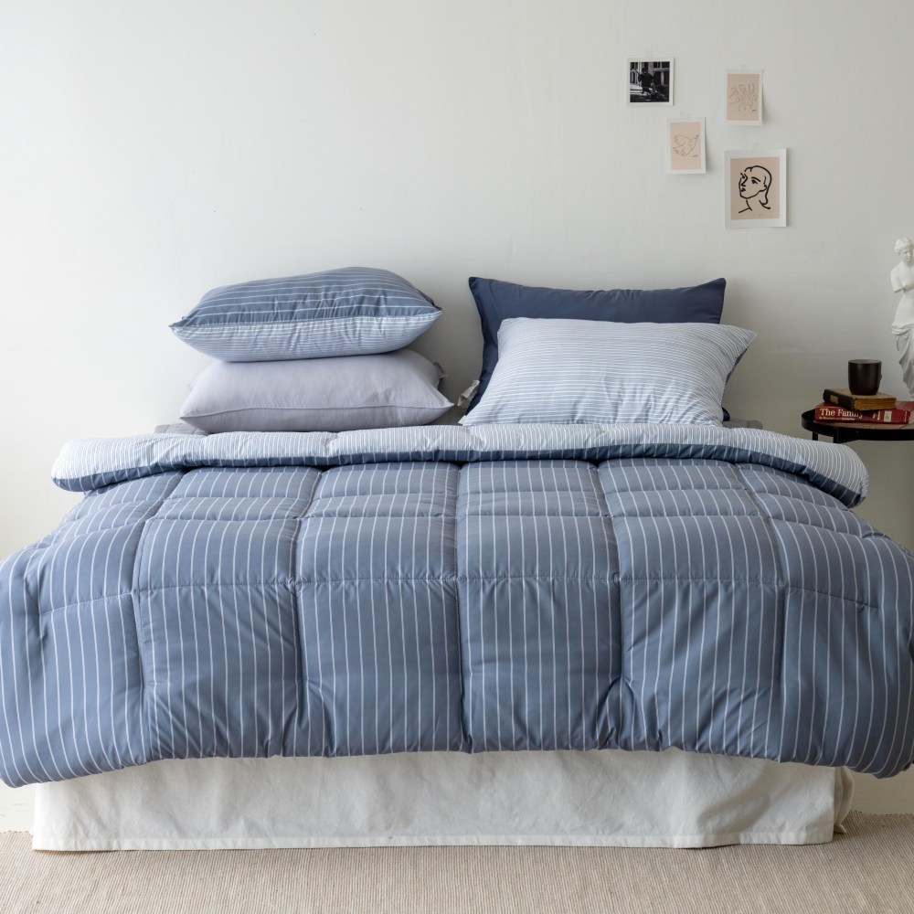 멜루나 스트라이프 알러지케어 사계절이불 부드러운 양면 이불세트 54,400원