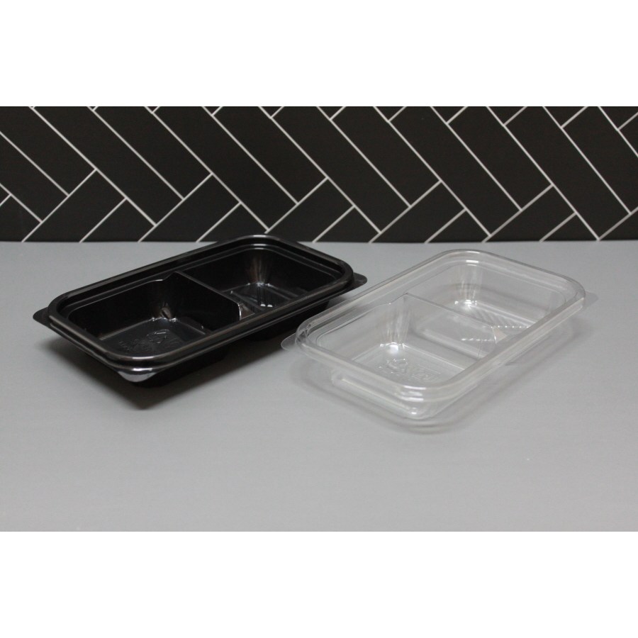 2칸용기 반찬용기 S-0103-2(투명,검정)-1,000개(SET) 234,170원