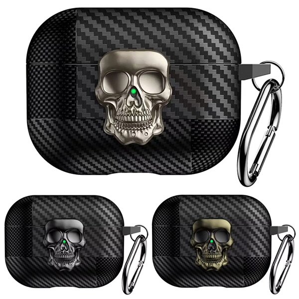 에어팟 프로2세대 프로1세대 호환 카본 패턴 해골 락 잠금 카라비너 키링 케이스 12,800원