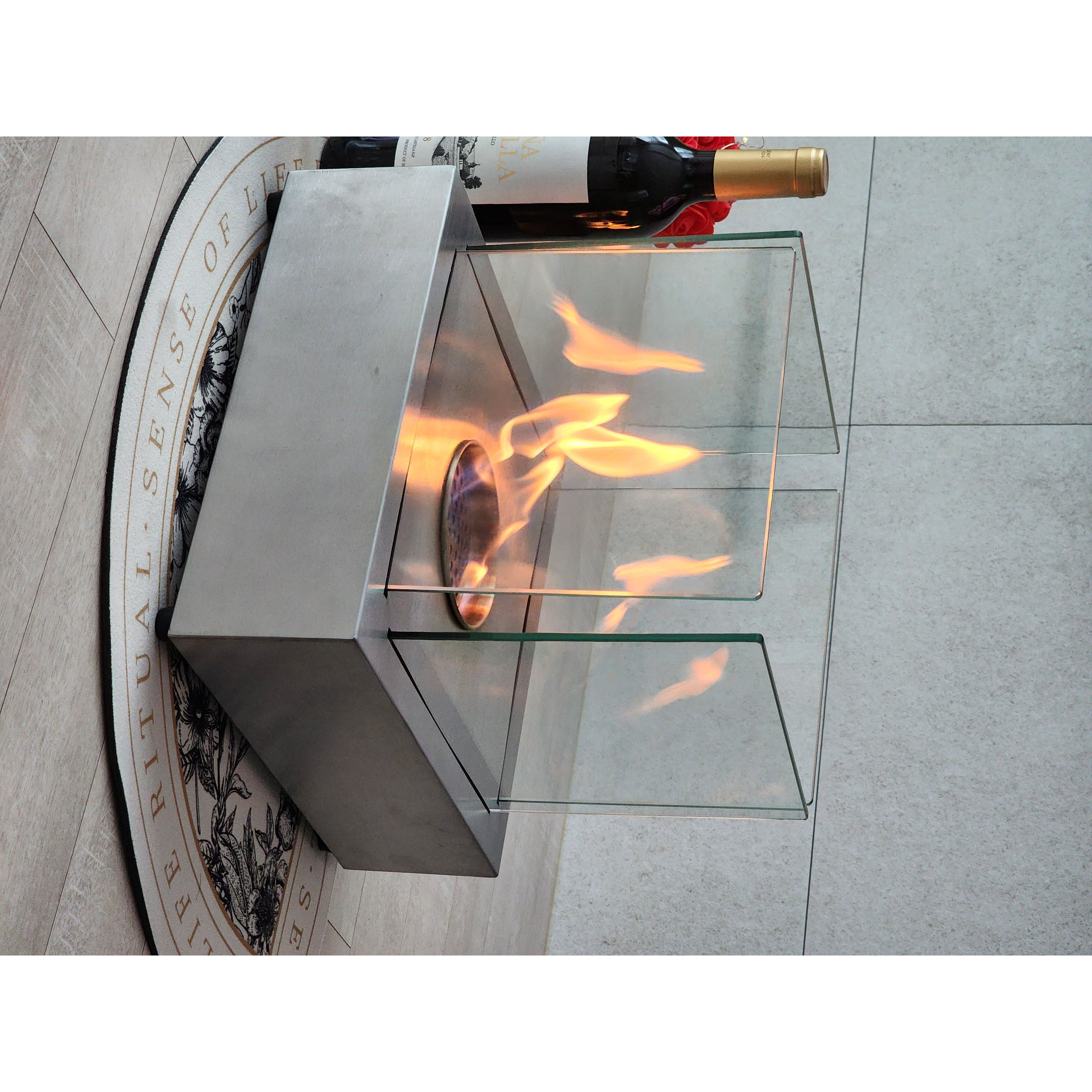 테이블형 불멍난로 바이오블레이즈 바이오에탄올 난로 벽난로 바이오에탄올벽난로 캠핑난로 손담비난로 경수진난로 구해줘홈즈 캠핑불멍 소형불멍난로 소형난로 휴대용난로, 1개, 실버 190,000원