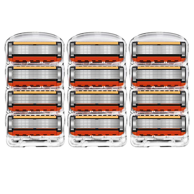 독일 블랙주황 프리미엄 6중 질레트 면도날 프로글라이드 퓨전 호환 날카로운 면도기, 1세트, 12개입 10,050원