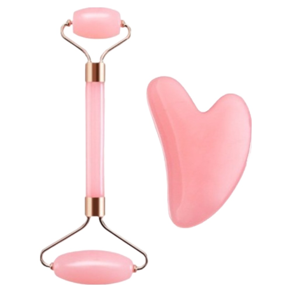 올웨일리 더블헤드 페이스 롤러 보드 + 괄사 마사지기 세트 TSP2514, 1세트, 핑크 5,100원