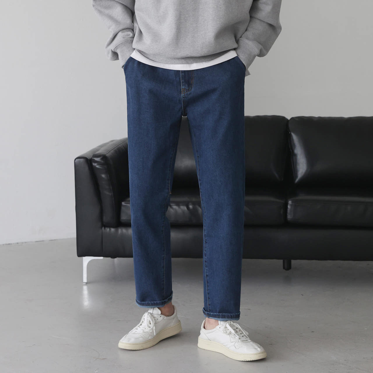 베이직바이블 남자 청바지 히든밴딩 스판 테이퍼드 빅사이즈 일자 워싱 국민 팬츠(5color) 27,900원