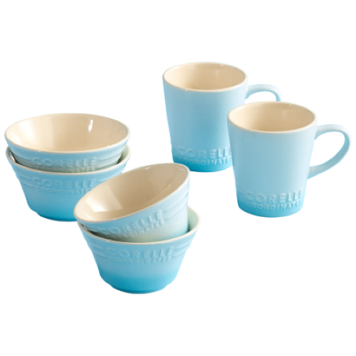 코렐 코디네이츠 브리즈스톤 도자기 그릇 식기세트 2인 4인, 1세트, 6p, 블루 72,000원