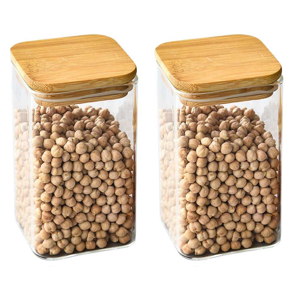 인블룸 원목뚜껑 사각 내열유리병 760ml, 2개, 단품 13,390원