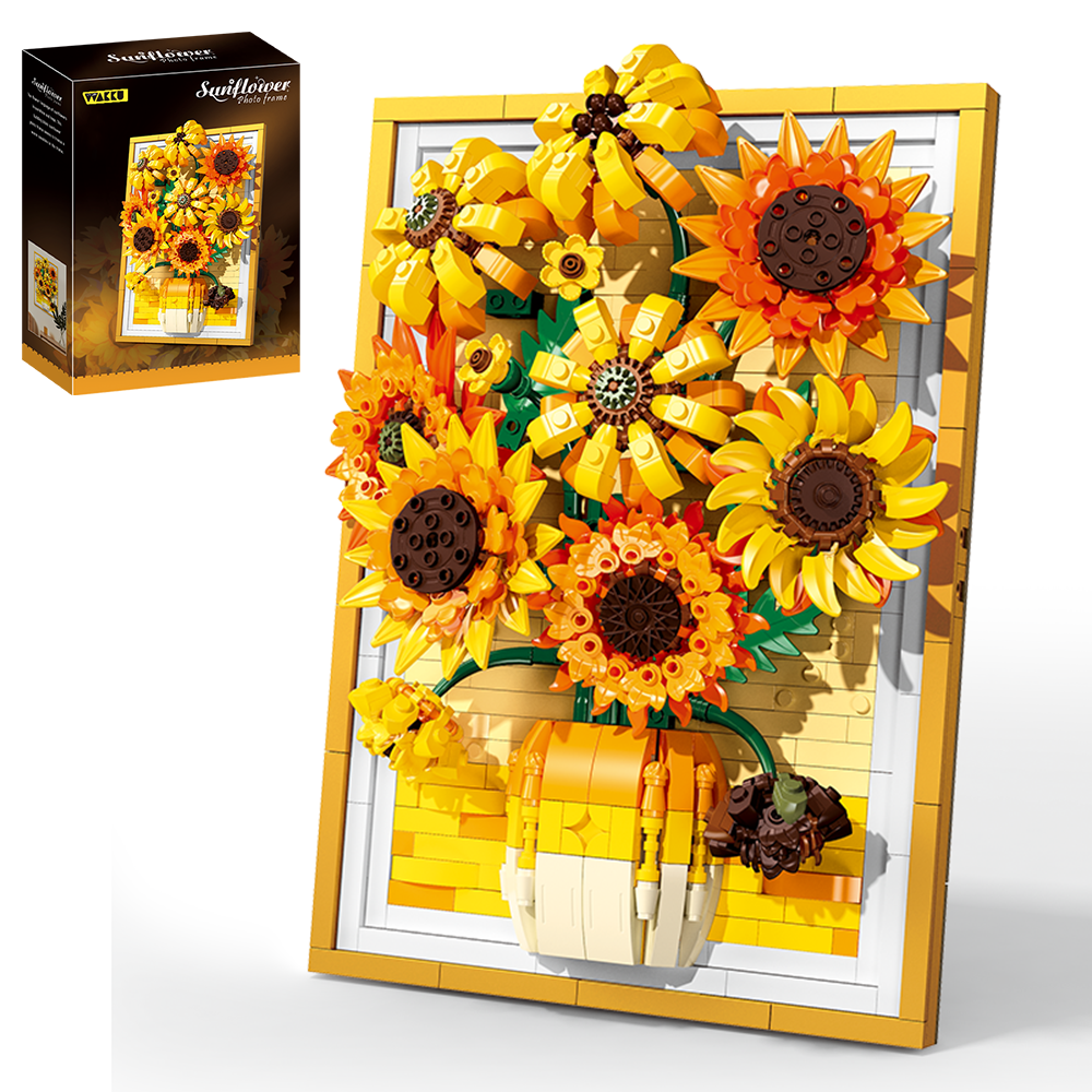 Wakku 보태니컬 해바라기 액자 꽃블럭 레고호환블록 크리스마스선물 Pcs1011, 1개 57,800원