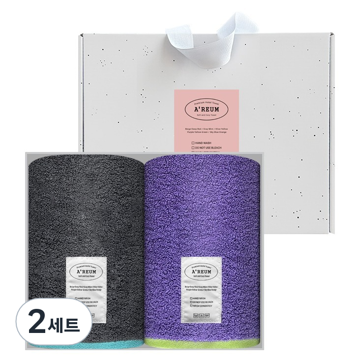 송월타월 아름 호텔수건 180g 40수 코마사 2p 크라프트 선물세트 36,200원