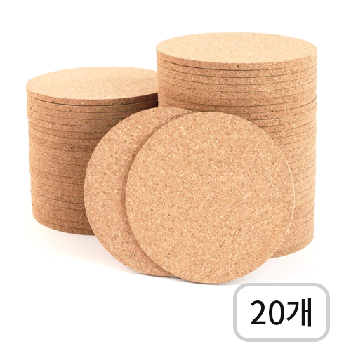 YGG 코르크 티코스터 컵받침대 20개, 베이지, 1세트 9,200원