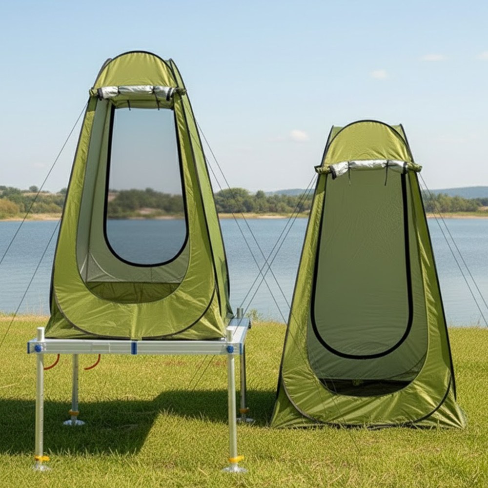 KFP 원터치 양문 낚시 텐트 일회용 간이 샤워실 탈의실, 1세트, 카키 29,290원
