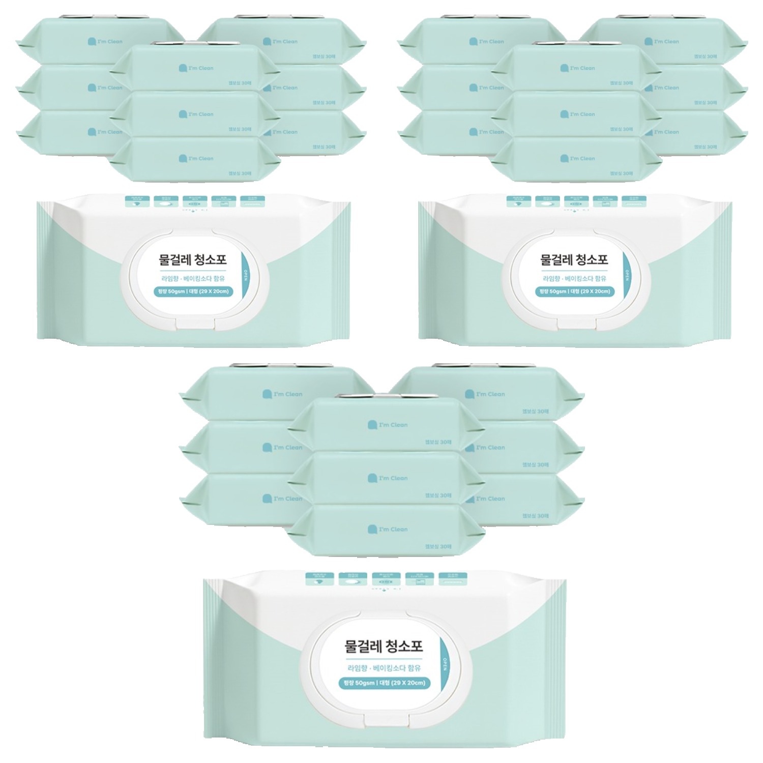 아임클린 물걸레 청소포 대형 캡형 라임향 30매 39,300원