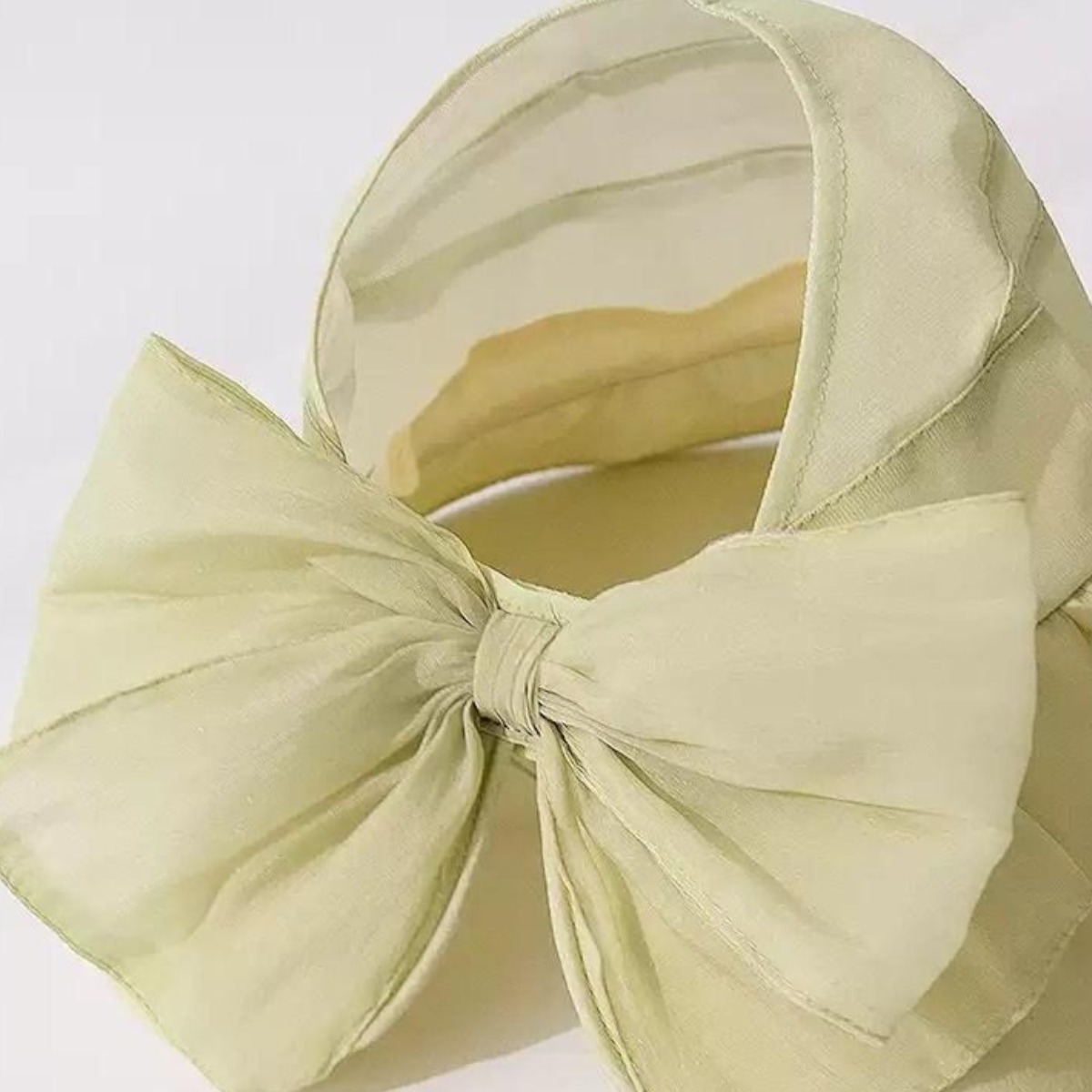 HALOPICK  여성용 쉬폰 리본벨크로 자외선차단 햇빛가리개 나들이 큰챙 썬바이저모자 21,600원