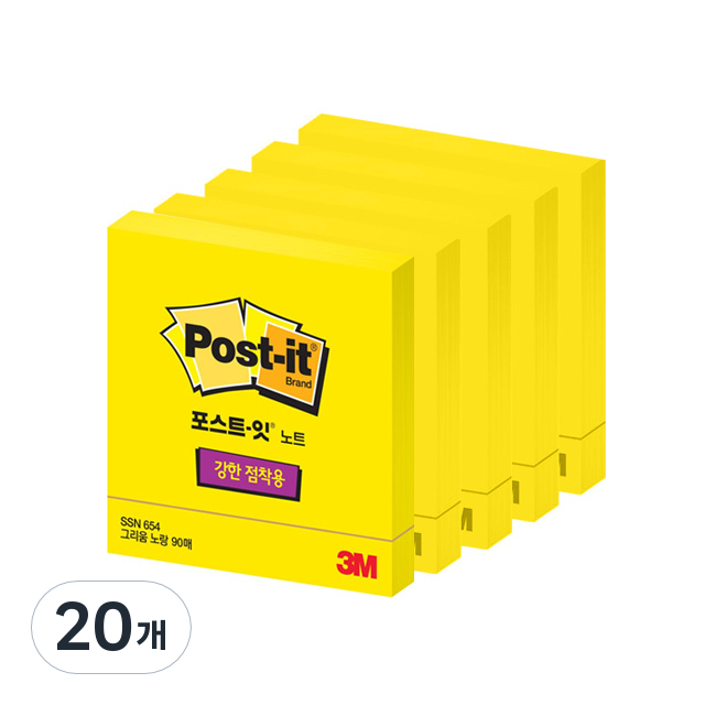 포스트잇 강한점착용 노트 메모지 중간형 정사각 SSN 654 25,220원