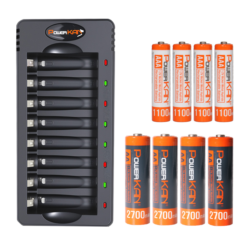 POWERKAN 8구 충전지 ZN826E 충전기세트 AA AAA 니켈수소 NiMH, 상페참조, 826E충전기+AA4개+AAA4개 37,500원