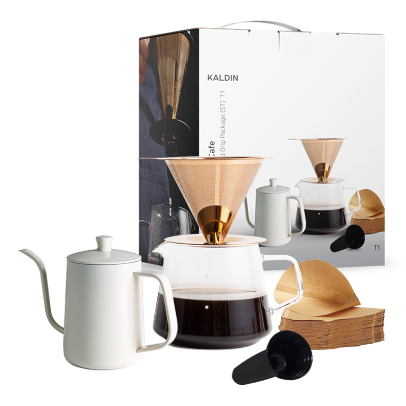 칼딘 홈카페 티타늄 핸드드립 실속 패키지 T1, 드리퍼 1p + 드립서버 1p + 드립포트 1p + 계량스푼 1p + 여과지 50p, 600ml, 1세트 38,830원
