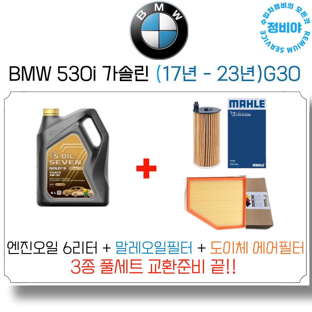 BMW 530i 가솔린 엔진오일 세트 (17년 - 23년) G30 럭셔리/M스포츠/xDrive, 1개 89,700원