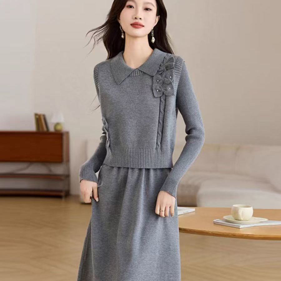 ORZQU 여성 가을 우아한 고급 니트세트 패션 디자인감 니트투피스 37,800원