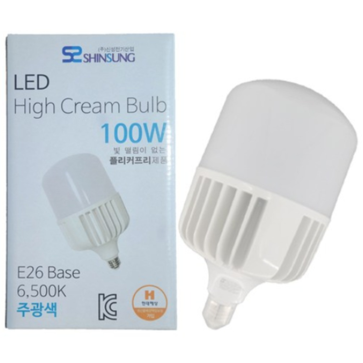 LED 크림벌브 100W 26B 주광색 사무실 상가 매장 야외 캡핑장 사진영상촬영, 1개, 주광색 32,500원
