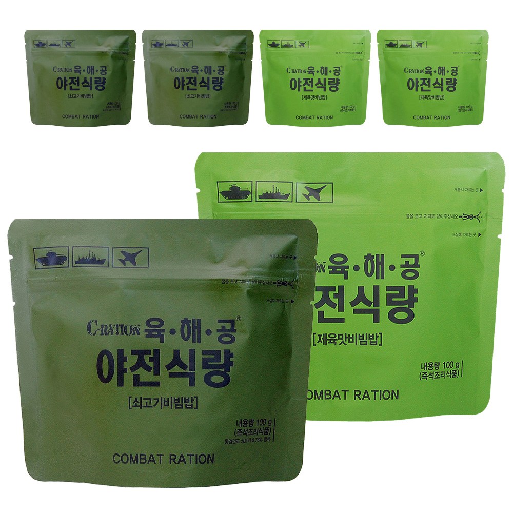 전투식량 육해공 야전식량 쇠고기비빔밥 3+제육비빔밥 3 18,900원