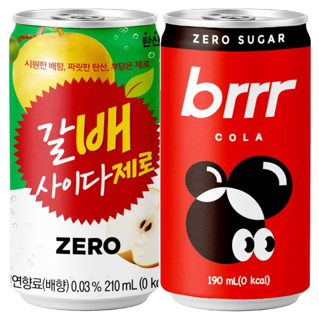 제로칼로리 탄산 2종 30캔씩[해태 갈배사이다 제로 210mL+부르르 제로콜라190mL] 20,900원