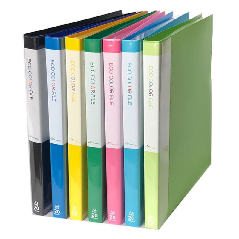 클리어화일  20p / A4 7칼라 문서 서류 작품 시험지 보관정리케이스 유치원 초등학교 학습준비물 학용품 문구 바인더 1,800원