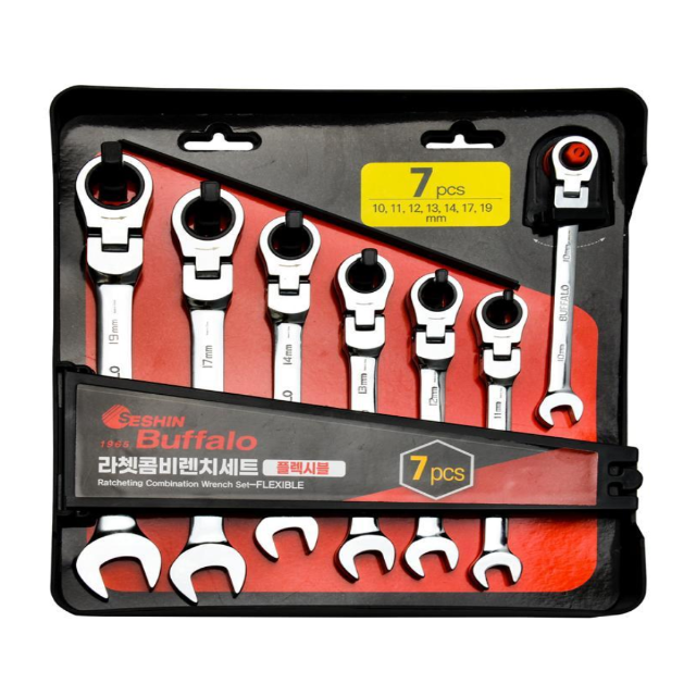 세신 플렉시블 기어렌치 7PCS(10 11 12 13 14 17 19mm) 라쳇 스패너 세트 54,000원