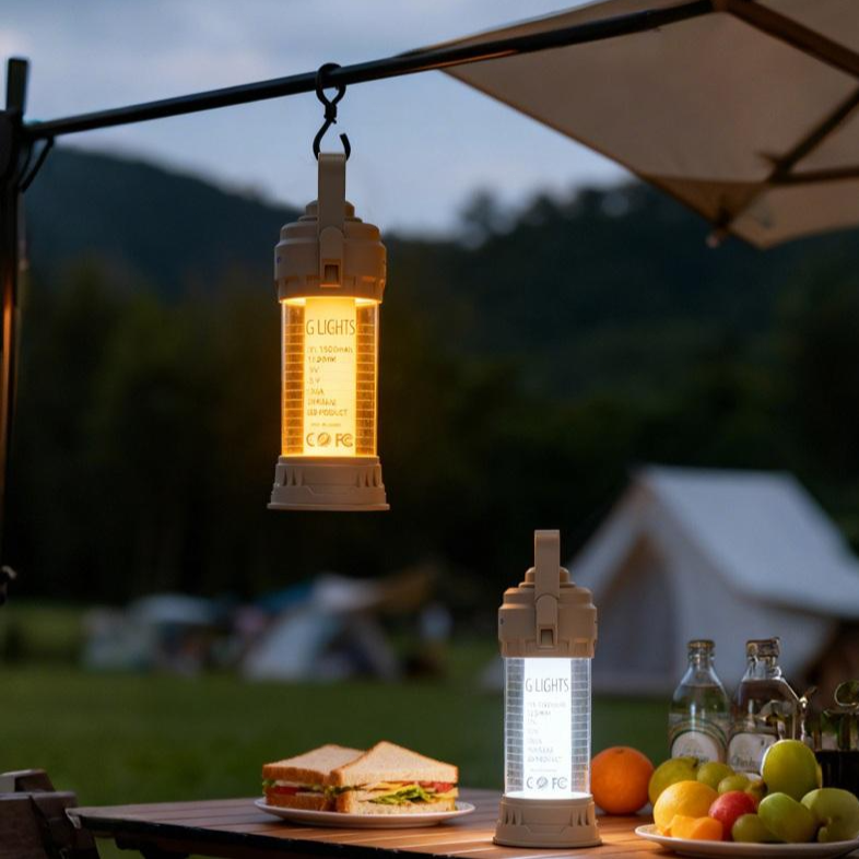 Fowod 캠핑랜턴 LED 캠핑조명 무드등 야외조명 충전식 손전등 캠핑등 휴대용 미니, 1개, 카키 15,500원